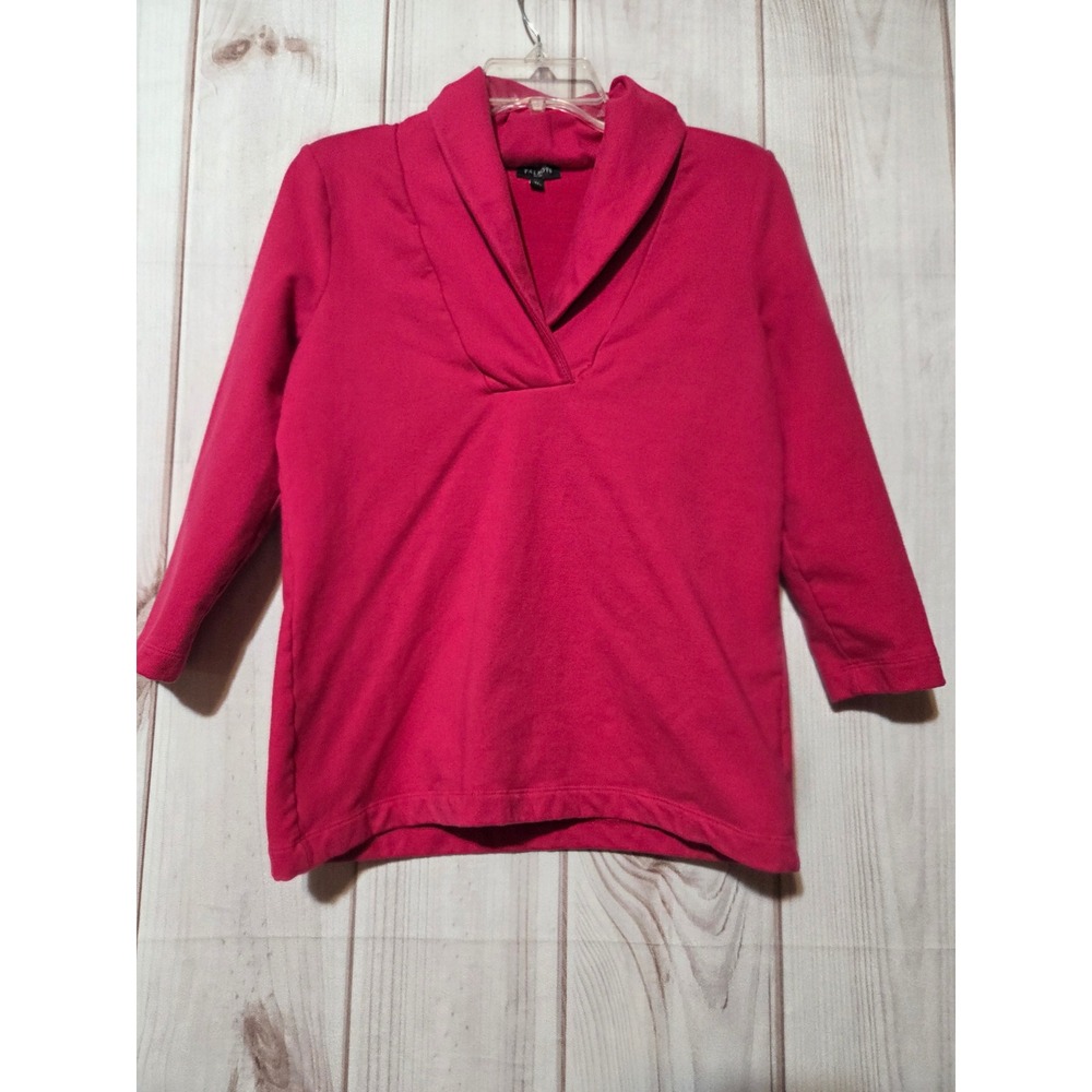 Talbots Petites Pink Shawl Collar V-Neck Pullover Sweatshirt Size‎ Small Petite